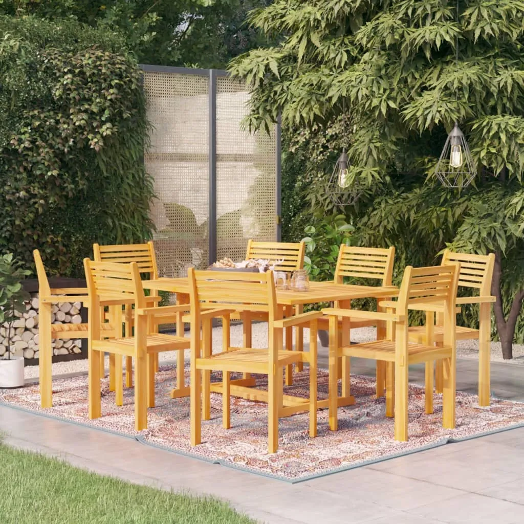 vidaXL Set da Pranzo da Giardino 9 pz in Legno Massello di Teak