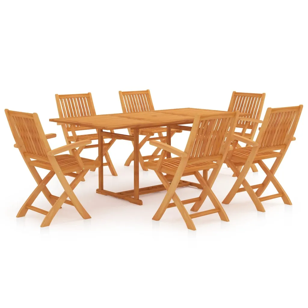 vidaXL Set da Pranzo da Giardino 7 pz in Legno Massello di Teak