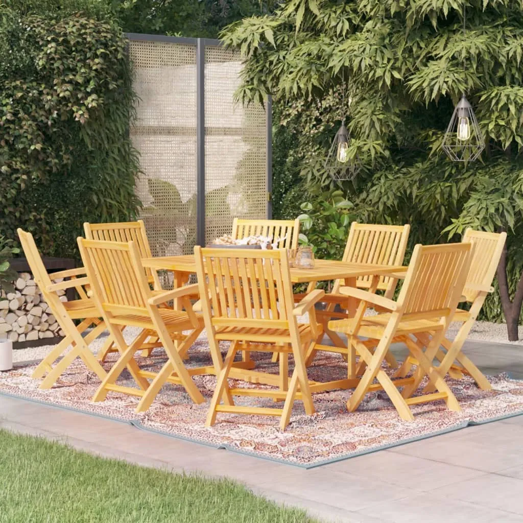 vidaXL Set da Pranzo da Giardino 9 pz in Legno Massello di Teak