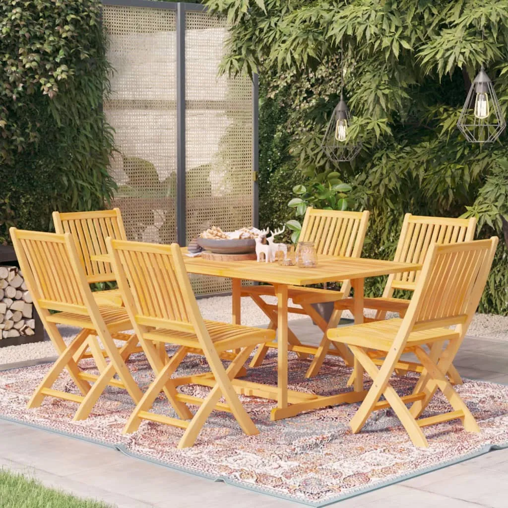 vidaXL Set da Pranzo da Giardino 7 pz in Legno Massello di Teak