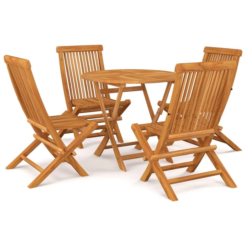 vidaXL Set da Pranzo da Giardino 5 pz in Legno Massello di Teak