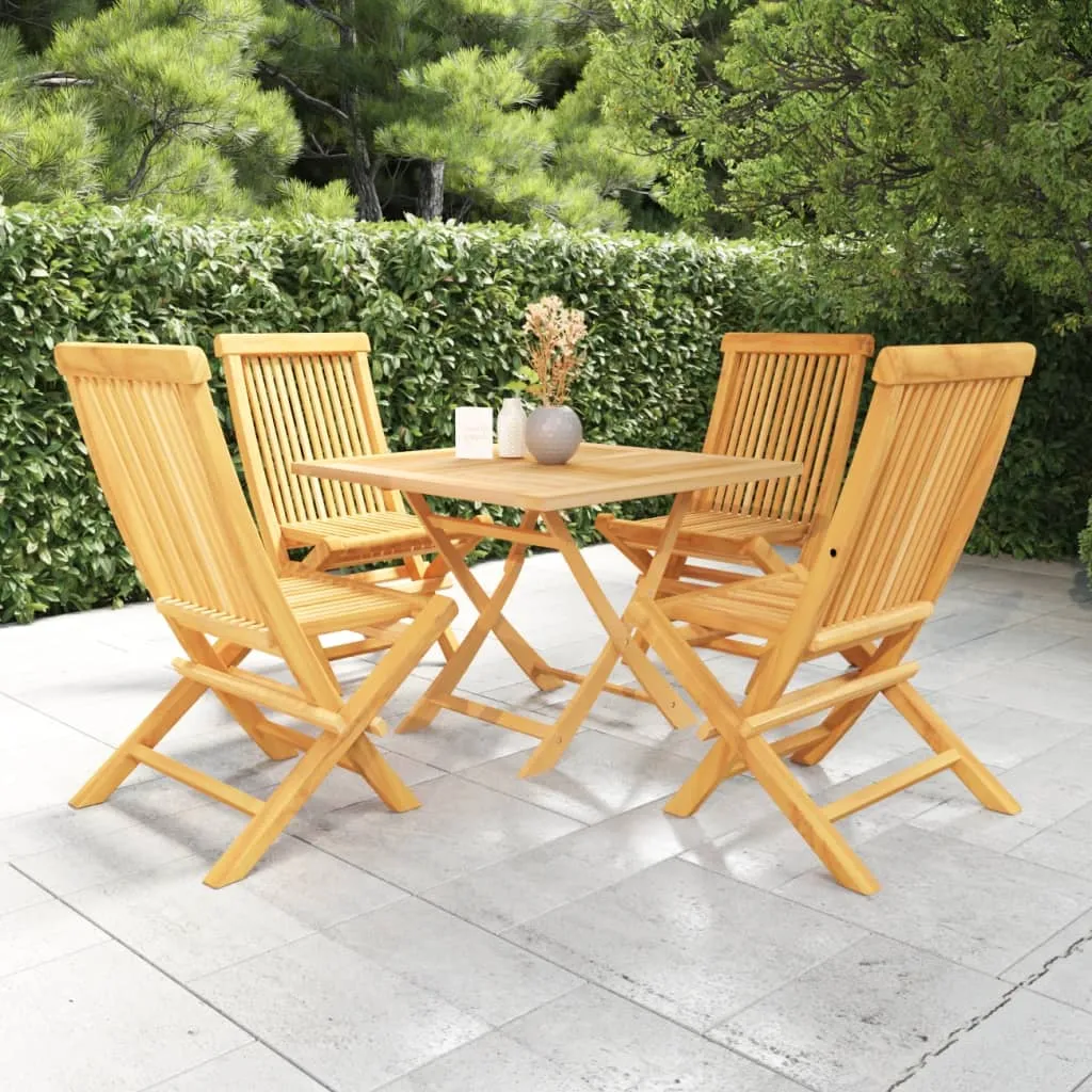 vidaXL Set da Pranzo da Giardino 5 pz in Legno Massello di Teak