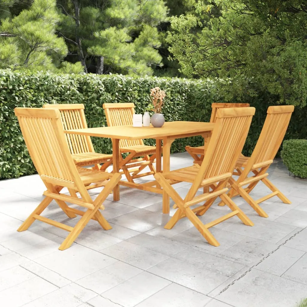 vidaXL Set da Pranzo da Giardino 7 pz in Legno Massello di Teak