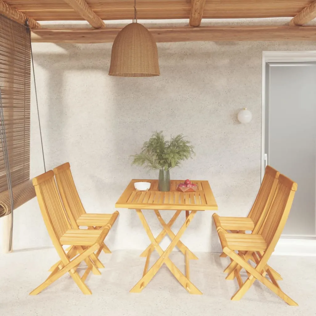 vidaXL Set da Pranzo da Giardino 5 pz in Legno Massello di Teak