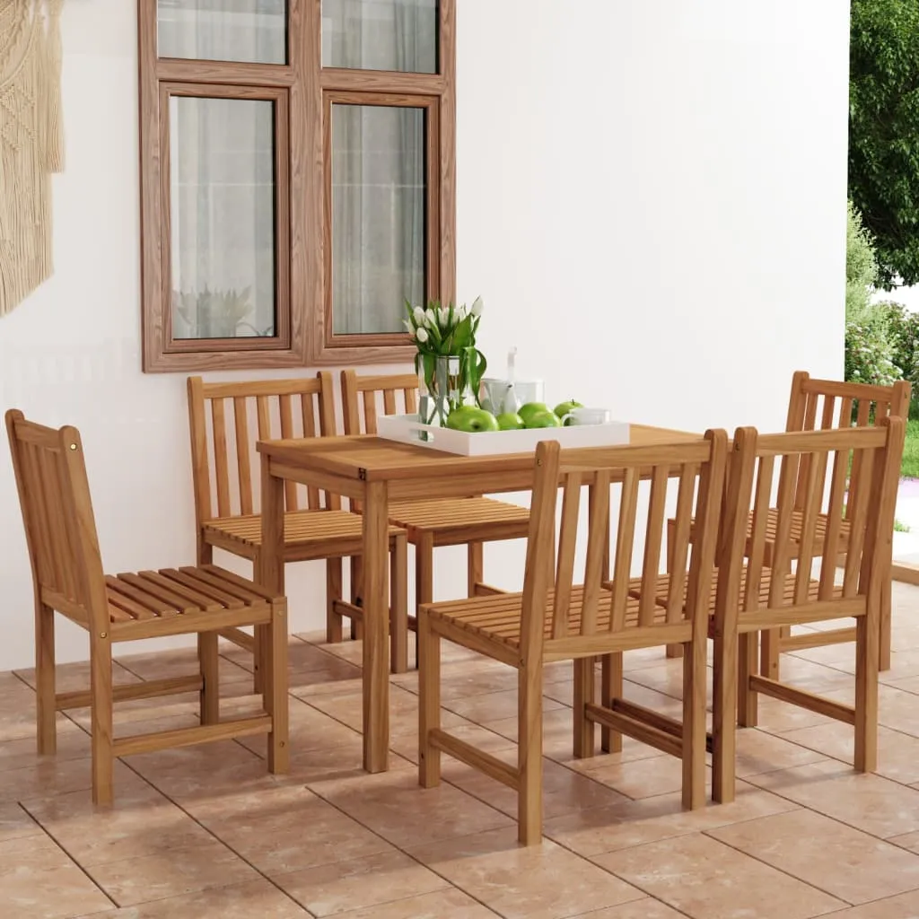 vidaXL Set da Pranzo per Esterni 7 pz in Legno Massello di Teak