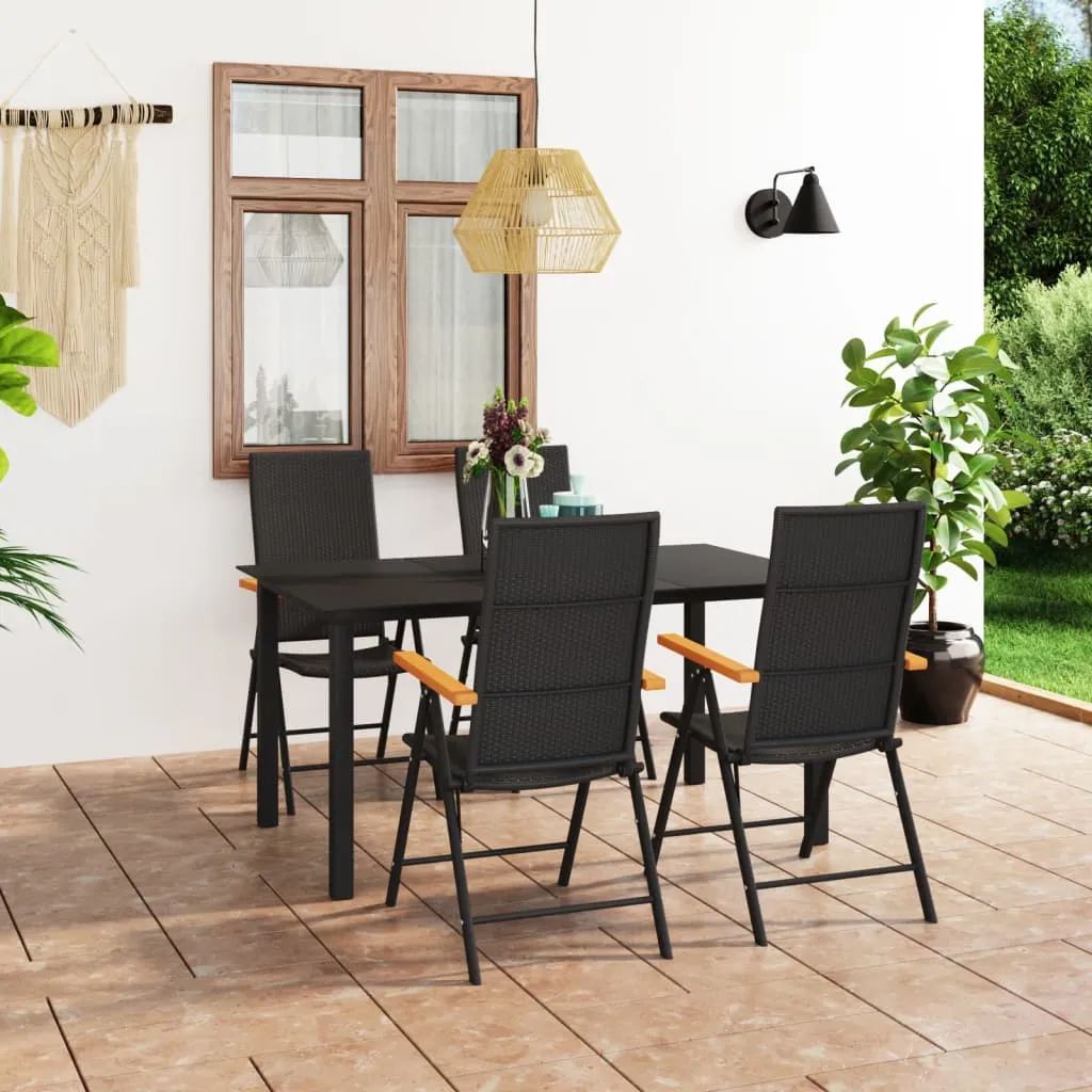 vidaXL Set da Pranzo da Giardino 5 pz Nero e Marrone