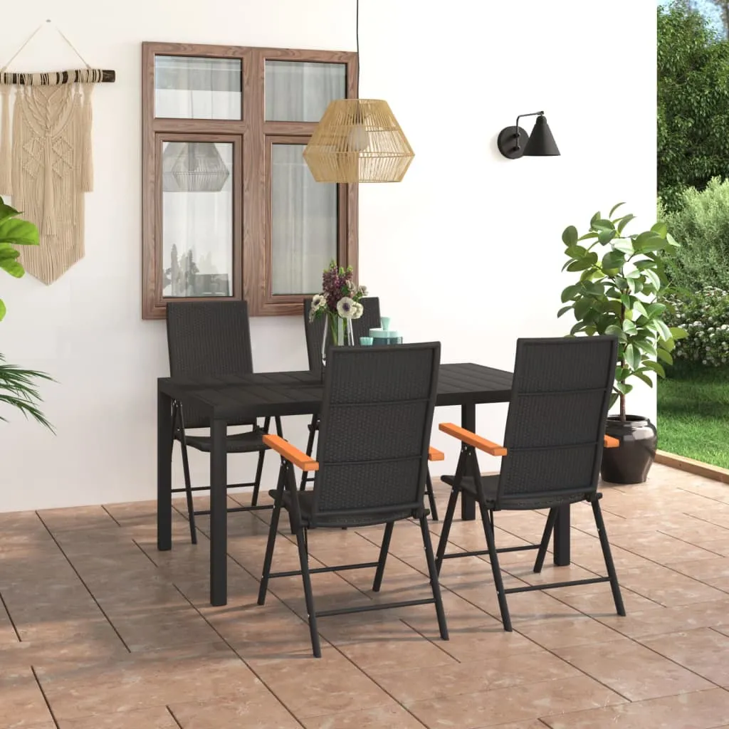 vidaXL Set da Pranzo da Giardino 5 pz Nero e Marrone