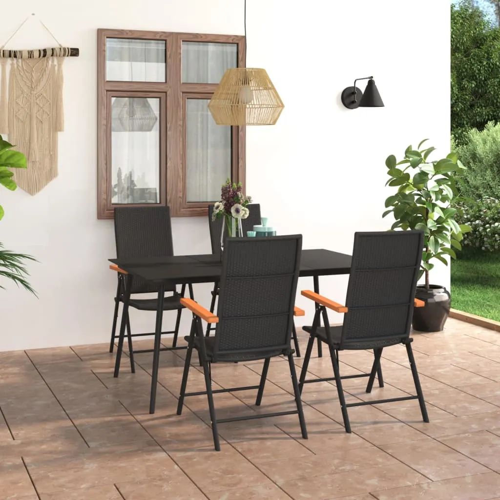 vidaXL Set da Pranzo da Giardino 5 pz Nero e Marrone