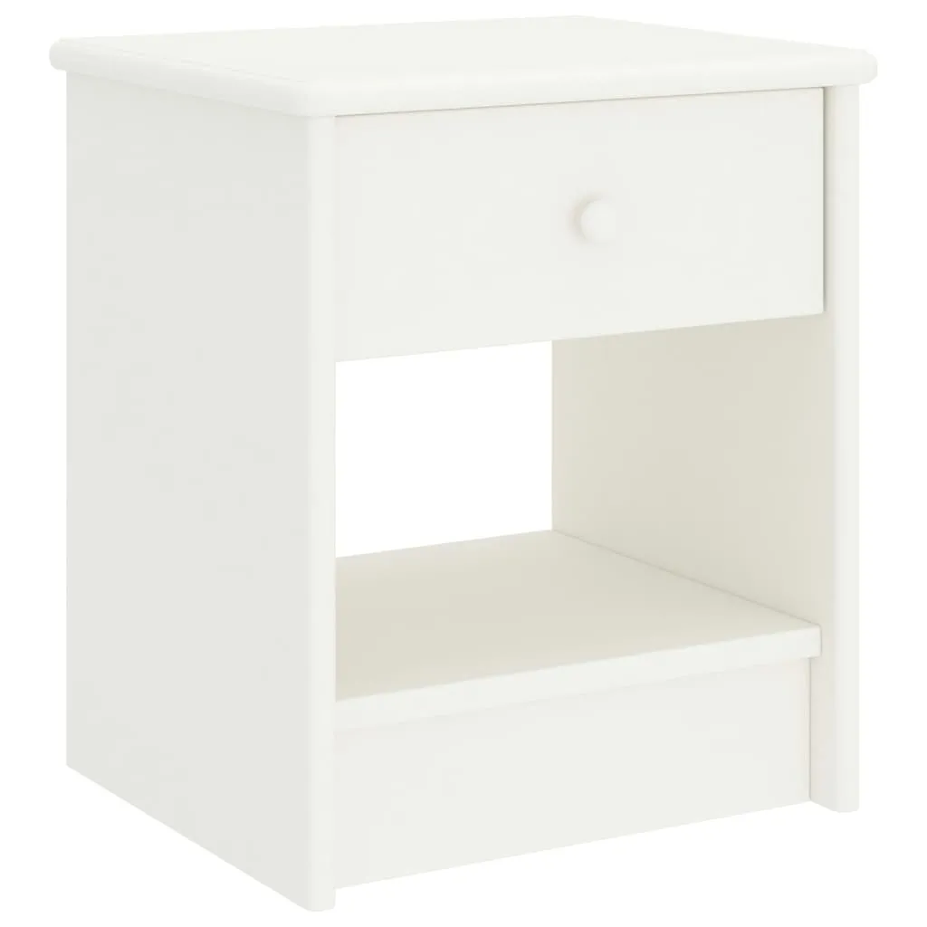 vidaXL Comodino Bianco 35x30x40 cm in Legno Massello di Pino