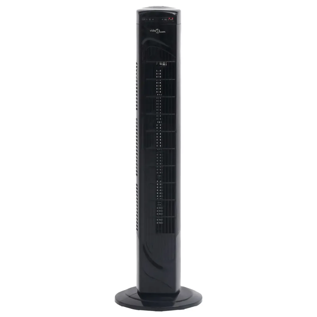 vidaXL Ventilatore a Torre con Telecomando e Timer Φ24x80 cm Nero