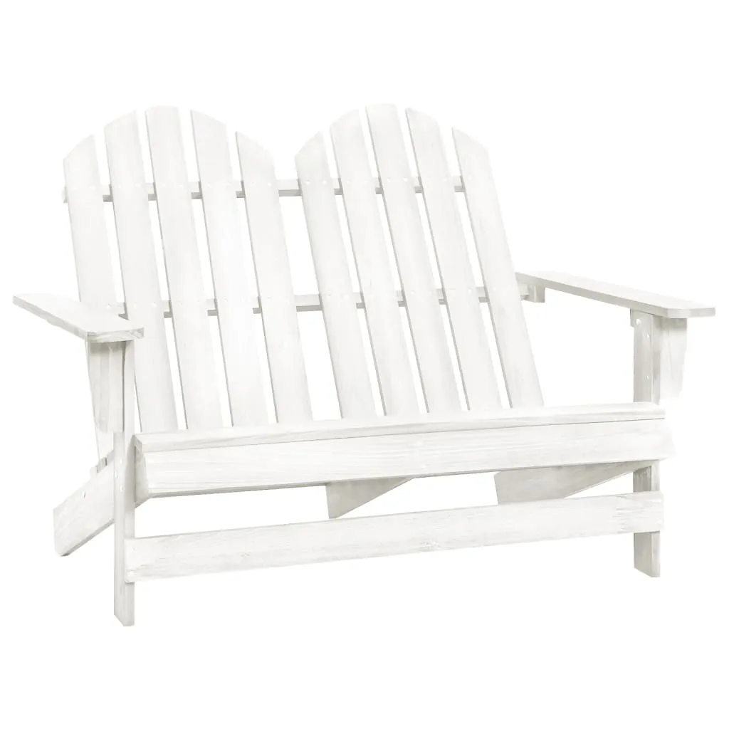 vidaXL Sedia 2 Posti da Giardino Adirondack in Abete Massello Bianco