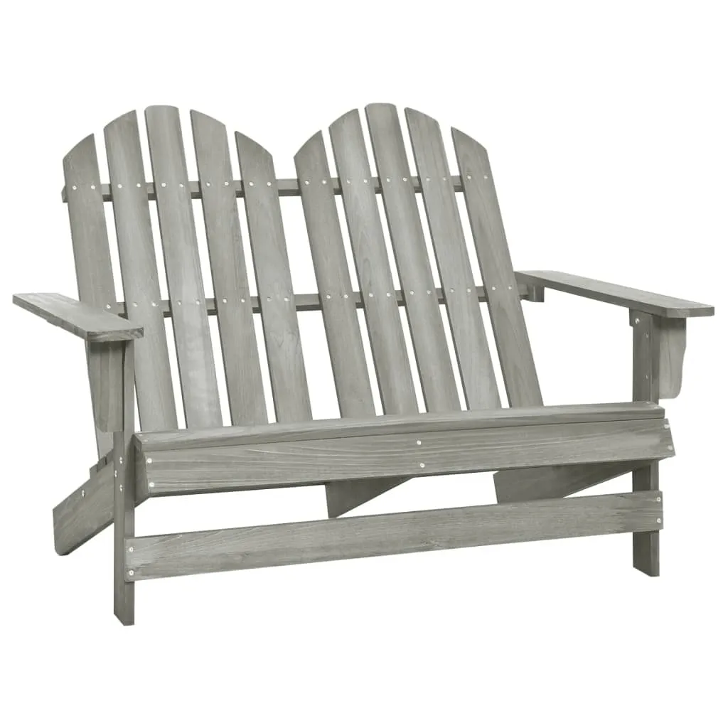 vidaXL Sedia 2 Posti da Giardino Adirondack in Abete Massello Grigio