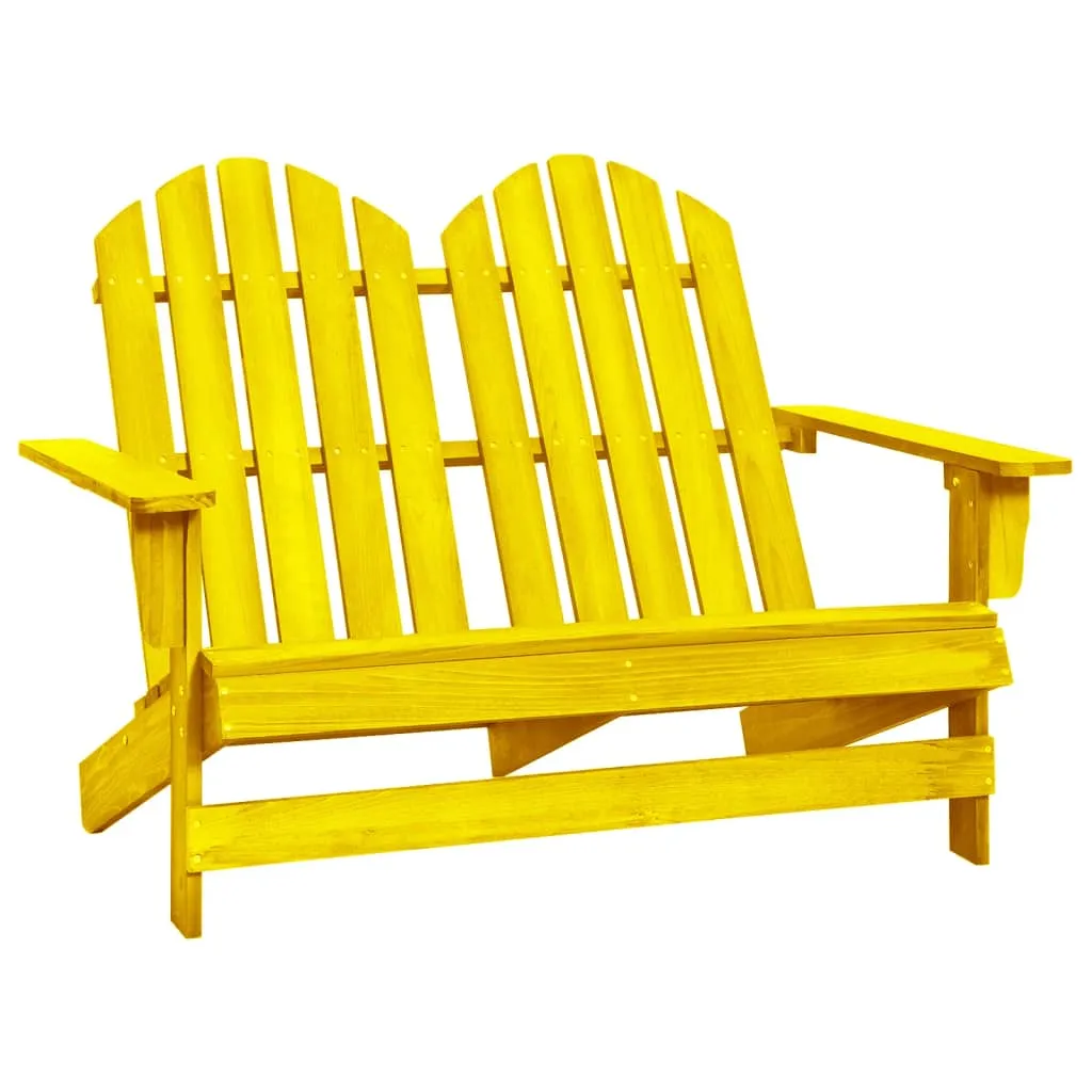 vidaXL Sedia da Giardino Adirondack 2 Posti Massello di Abete Giallo