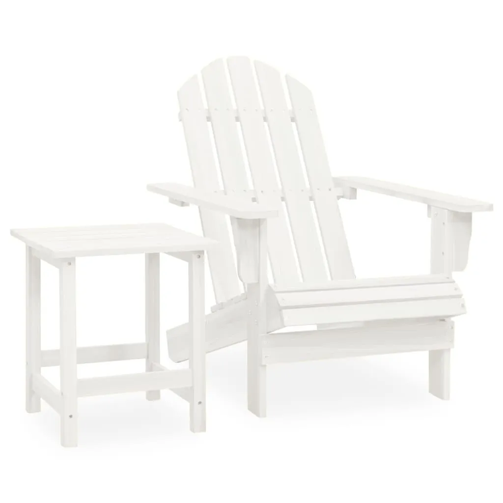 vidaXL Sedia Adirondack da Giardino con Tavolo Abete Massello Bianco