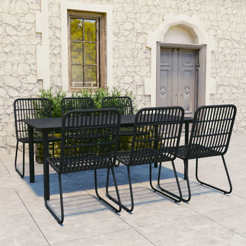 vidaXL Set da Pranzo da Giardino 7 pz in Polyrattan e Vetro