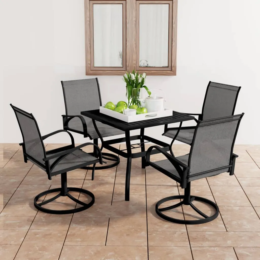 vidaXL Set da Pranzo da Giardino 5 pz in Textilene e Acciaio