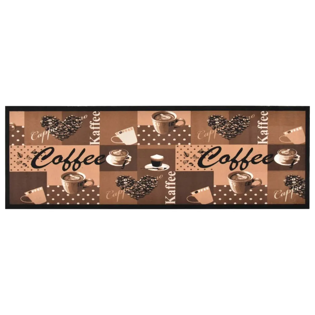 vidaXL Tappetino da Cucina Lavabile Caffè Marrone 45x150 cm