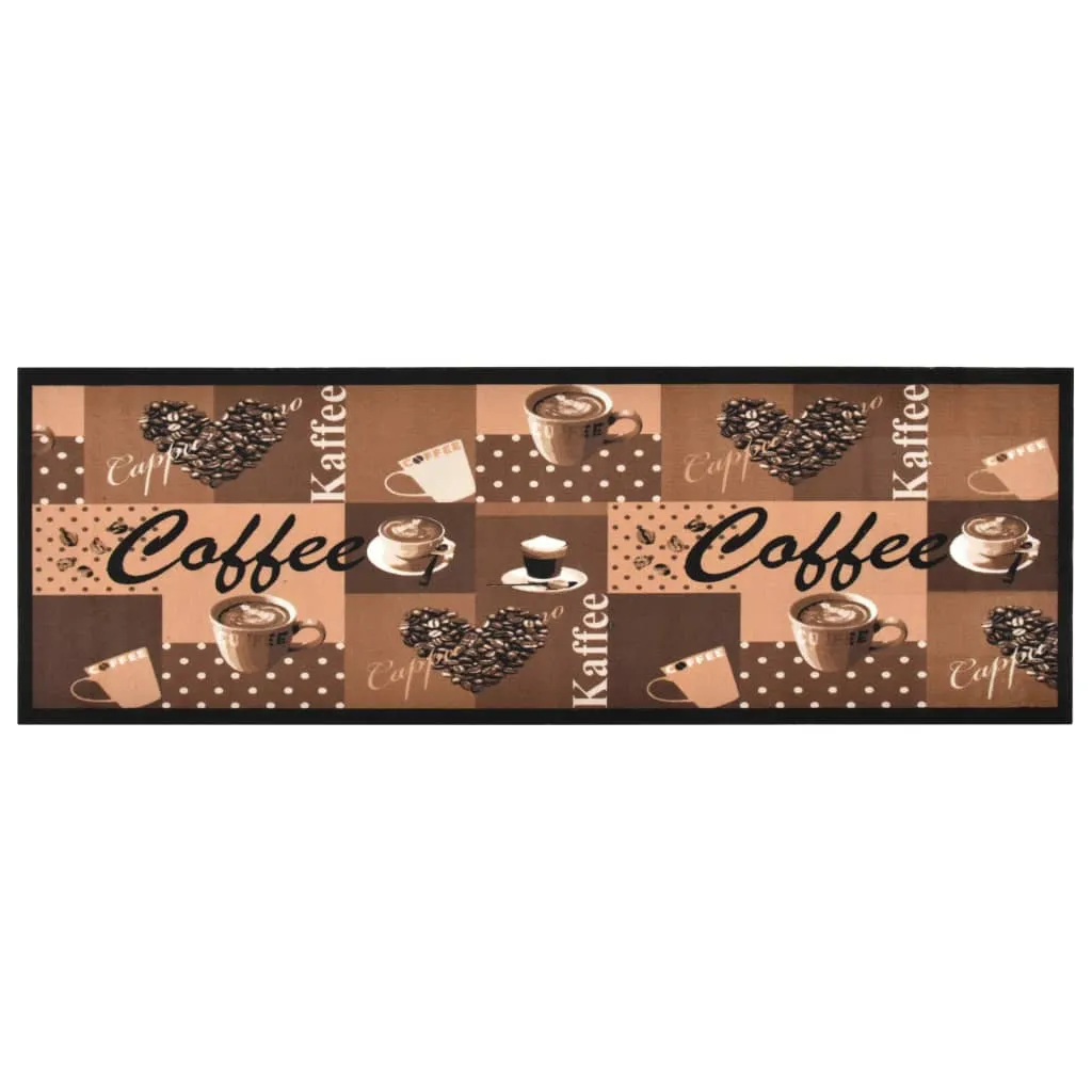 vidaXL Tappetino da Cucina Lavabile Caffè Marrone 60x180 cm