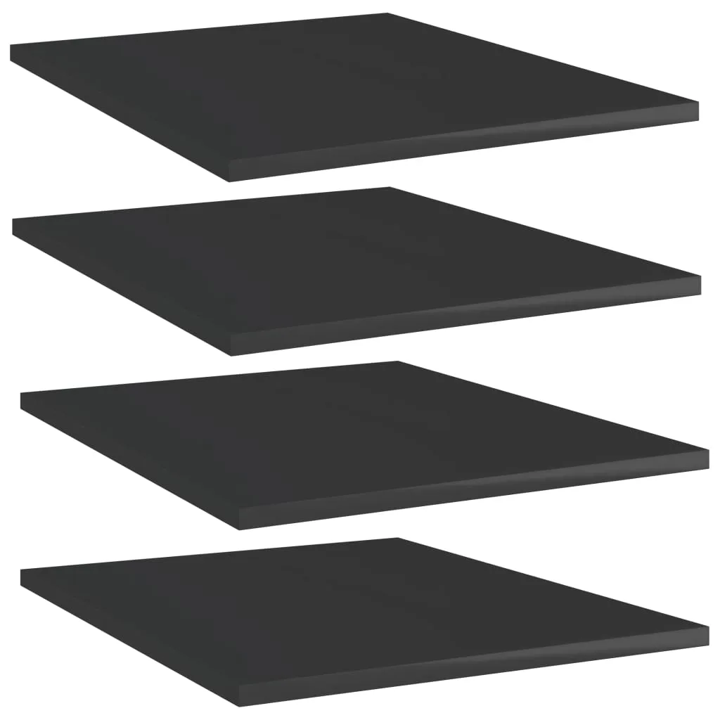 vidaXL Ripiani per Libreria 4pz Nero Lucido 40x50x1,5cm Multistrato