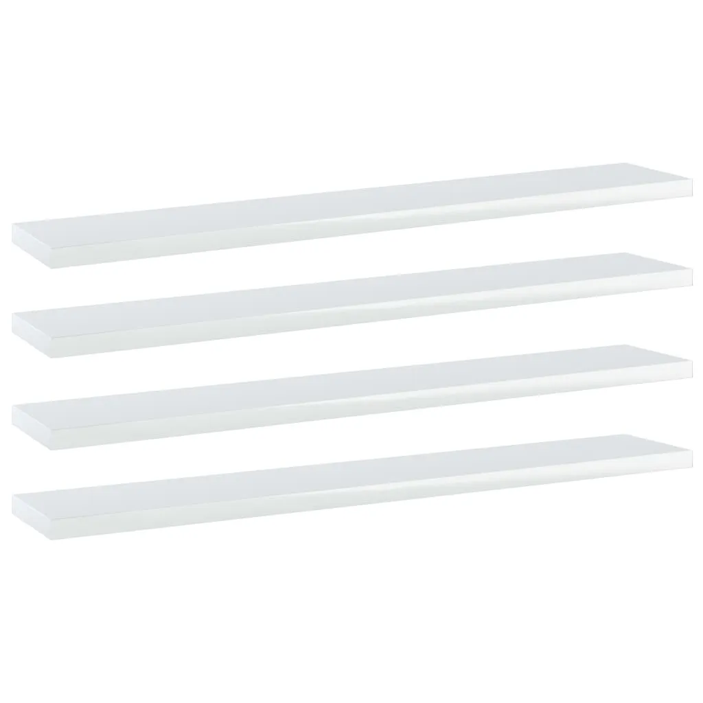 vidaXL Ripiani per Libreria 4 pz Bianco Lucido 60x10x1,5cm Multistrato