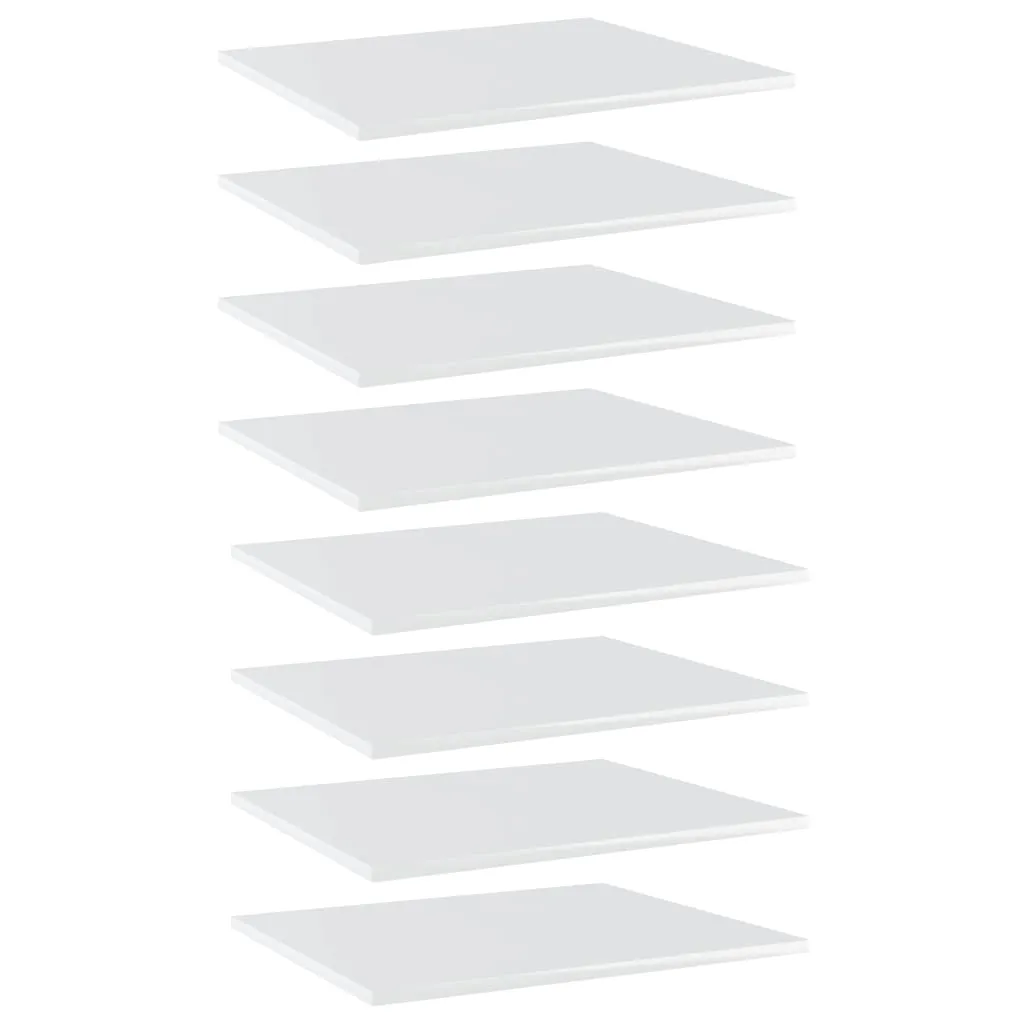 vidaXL Ripiani per Libreria 8pz Bianco Lucido 60x50x1,5cm Multistrato