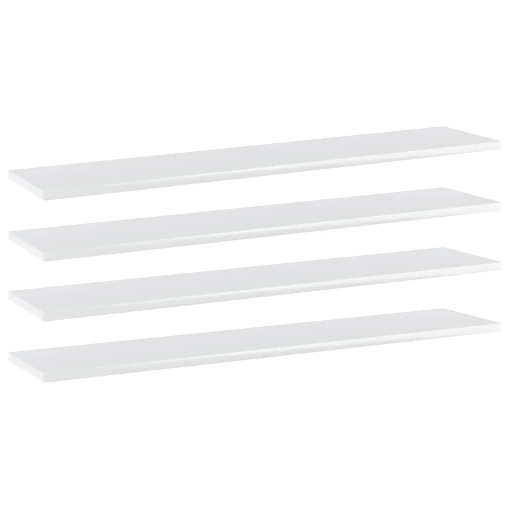 vidaXL Ripiani per Libreria 4pz Bianco Lucido 100x20x1,5cm Multistrato