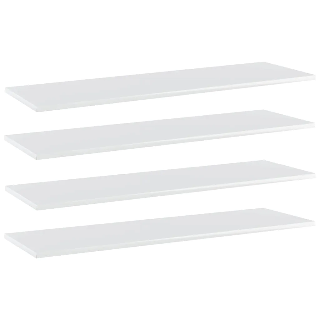 vidaXL Ripiani per Libreria 4pz Bianco Lucido 100x30x1,5cm Multistrato