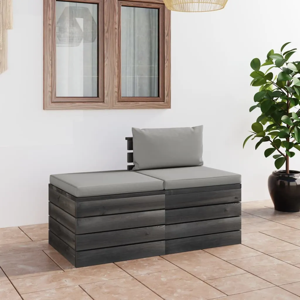 vidaXL Set Divani da Giardino su Pallet 2 pz con Cuscini Massello Pino