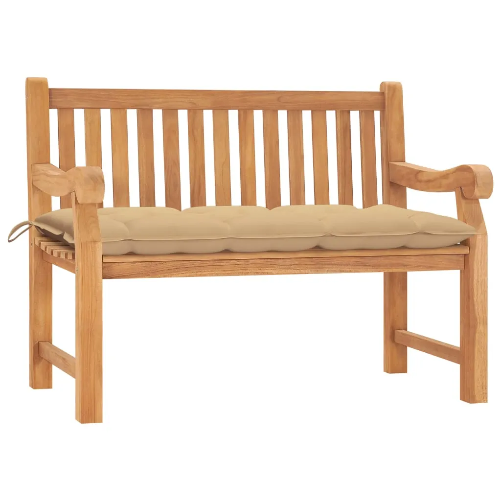 vidaXL Panca da Giardino con Cuscino 120 cm Legno Massello di Teak