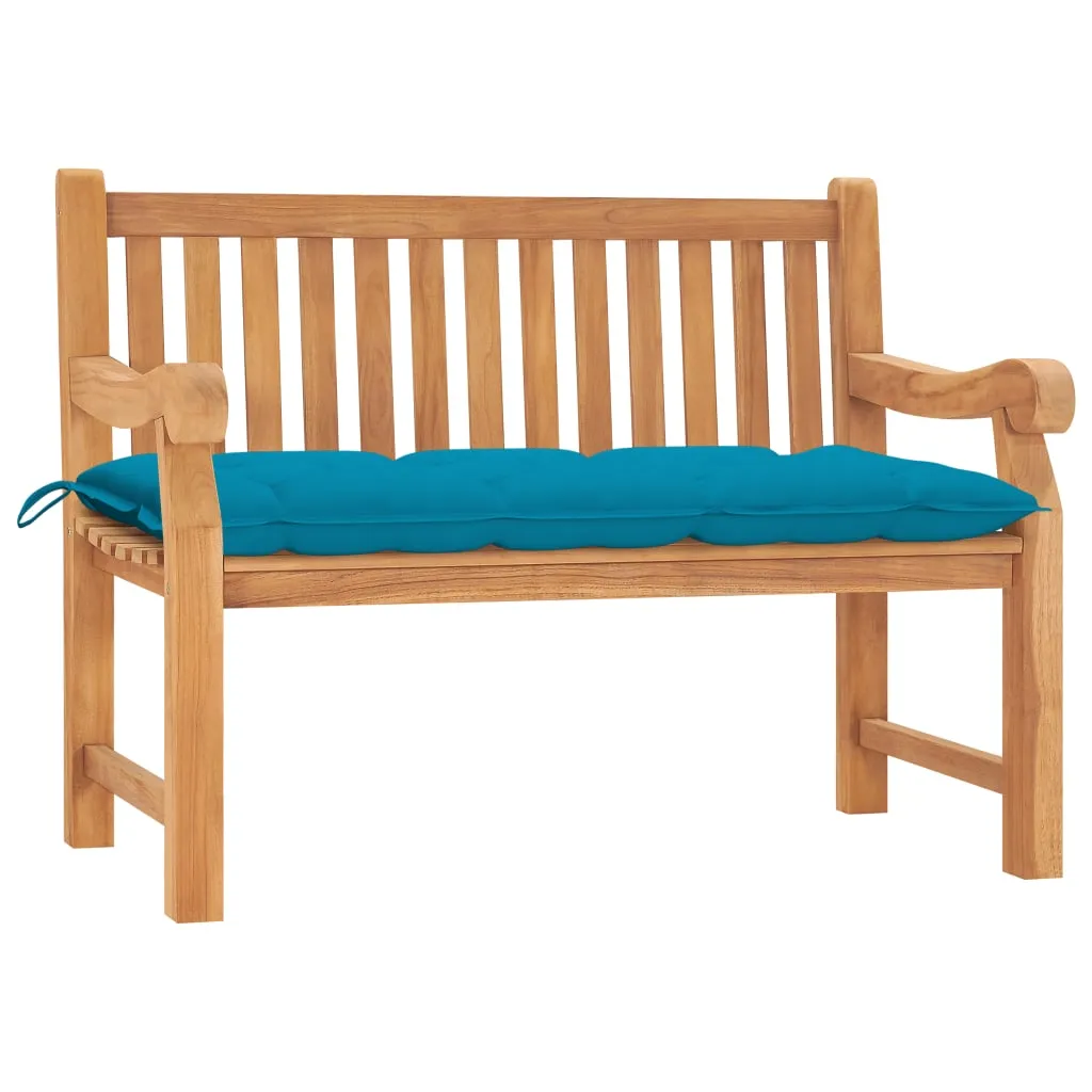 vidaXL Panca da Giardino con Cuscino 120 cm Legno Massello di Teak