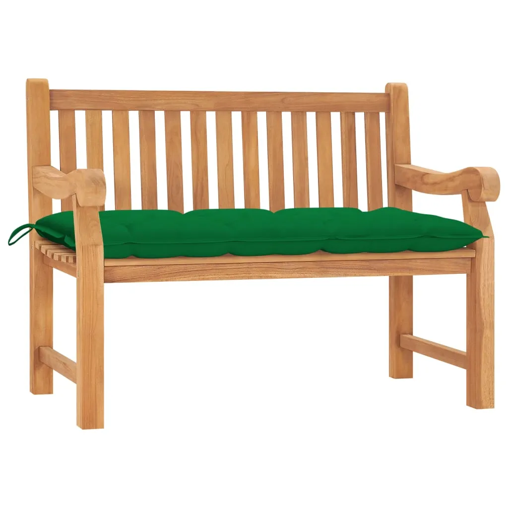 vidaXL Panca da Giardino con Cuscino 120 cm Legno Massello di Teak