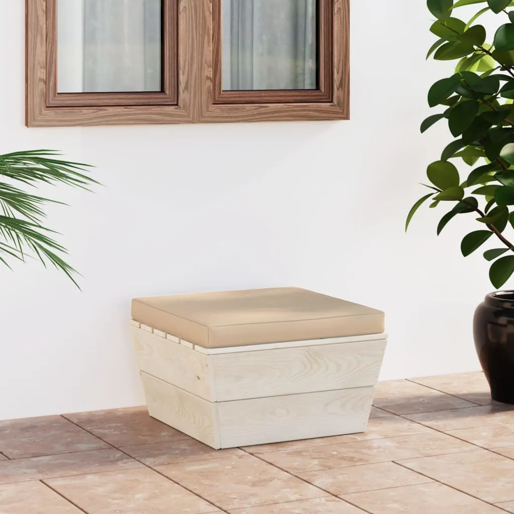 vidaXL Ottomana da Giardino su Pallet con Cuscino in Legno di Abete