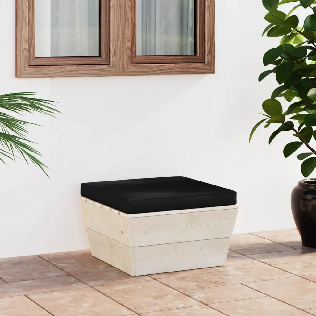 vidaXL Ottomana da Giardino su Pallet con Cuscino in Legno di Abete