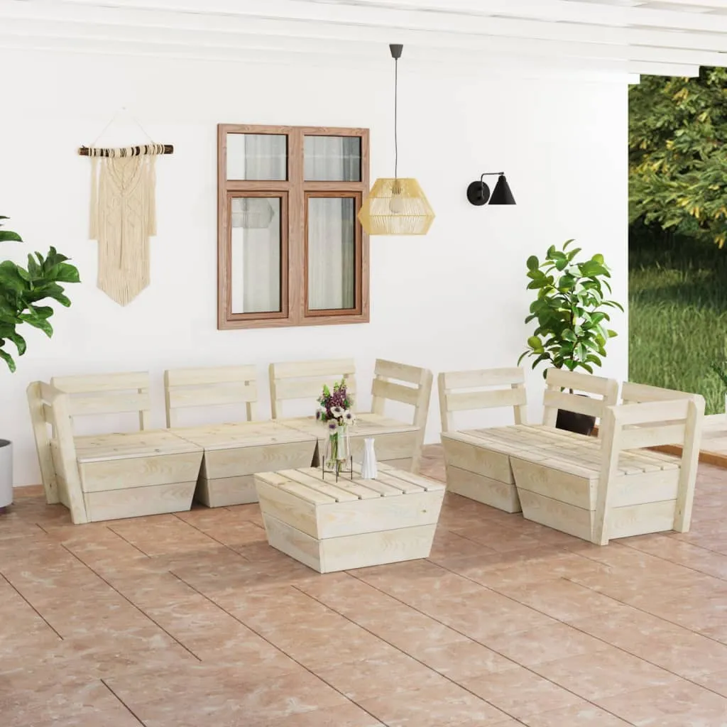 vidaXL Set Divani da Giardino su Pallet 6 pz in Legno Abete Impregnato