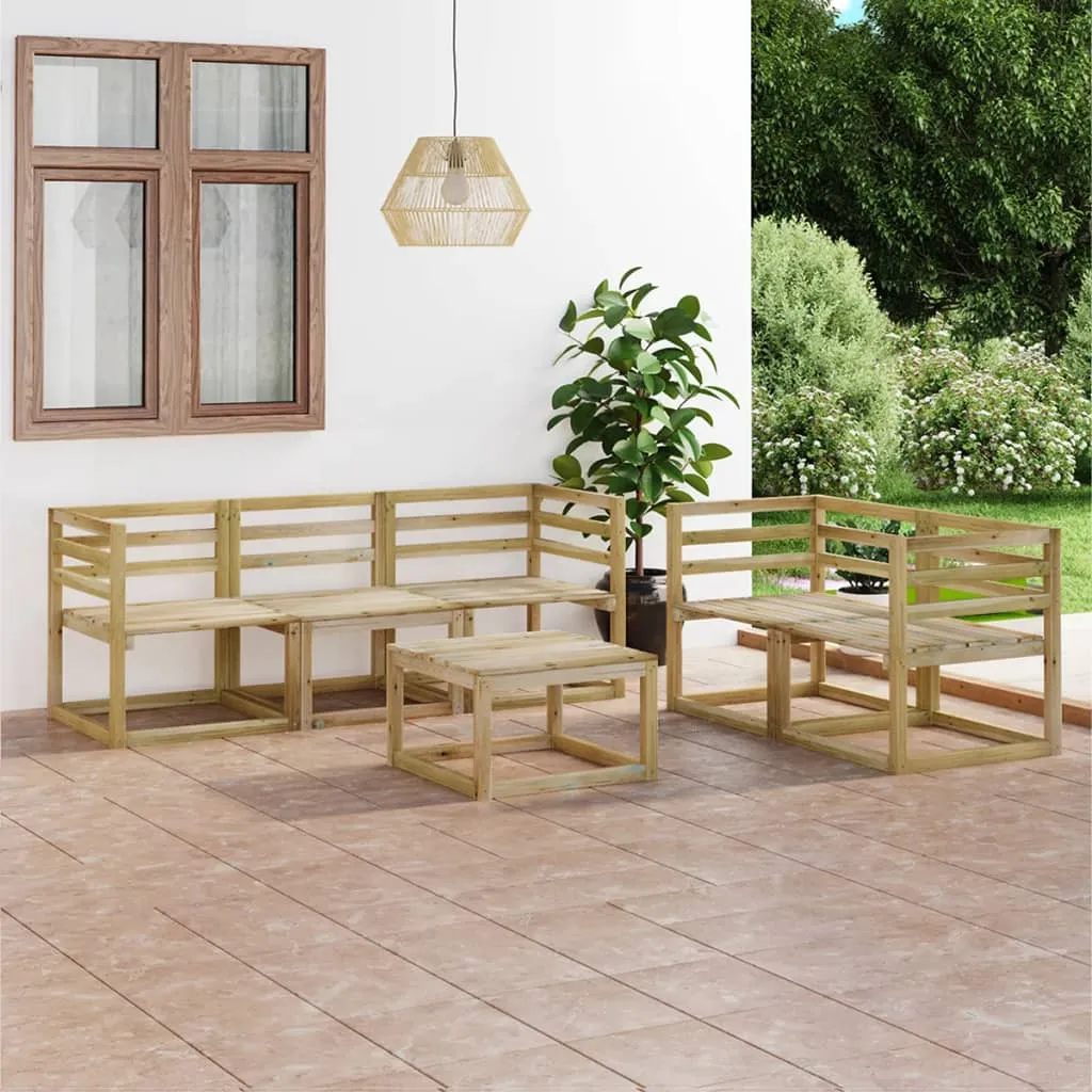 vidaXL Set Salotto da Giardino 6 pz in Legno di Pino Impregnato Verde