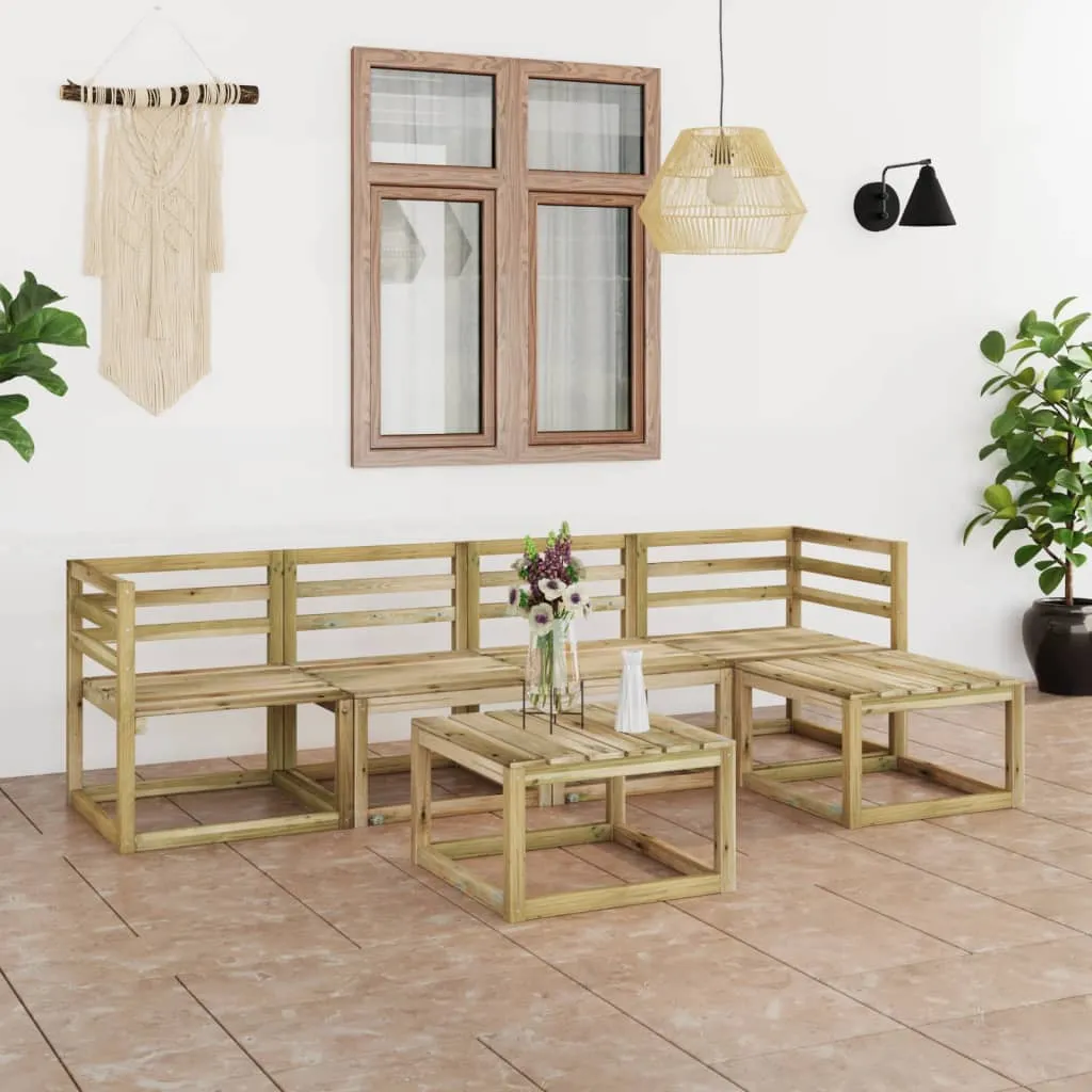 vidaXL Set Salotto da Giardino 6 pz in Legno di Pino Impregnato Verde