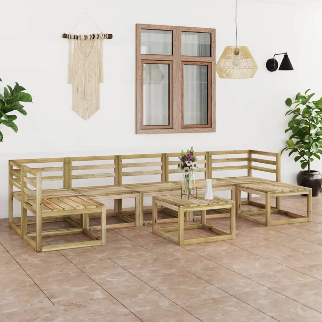 vidaXL Set Salotto da Giardino 8 pz in Legno di Pino Impregnato Verde