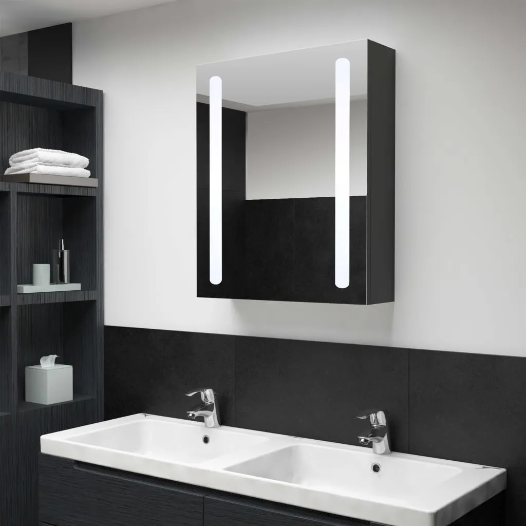 vidaXL Armadietto Bagno con Specchio e LED 50x13x70 cm