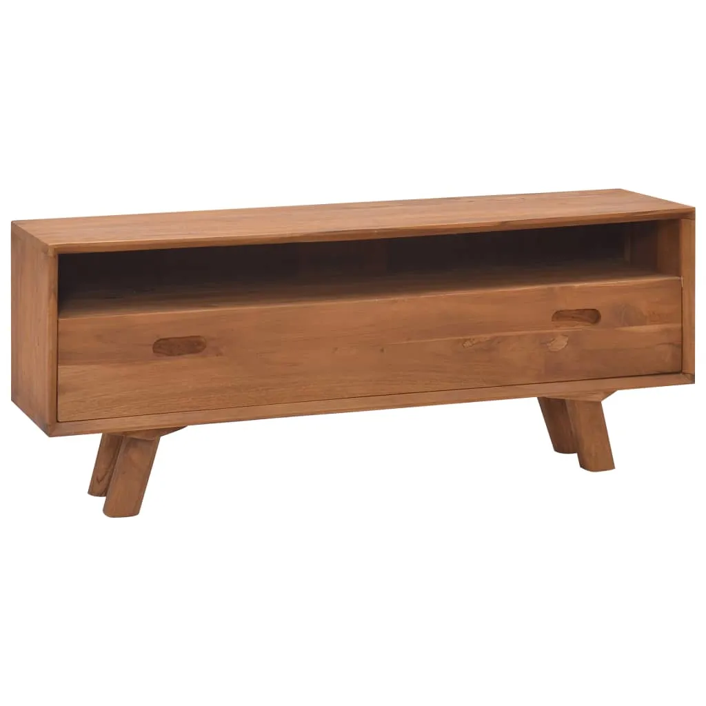 vidaXL Mobile Porta TV 110x30x45 cm in Legno Massello di Teak