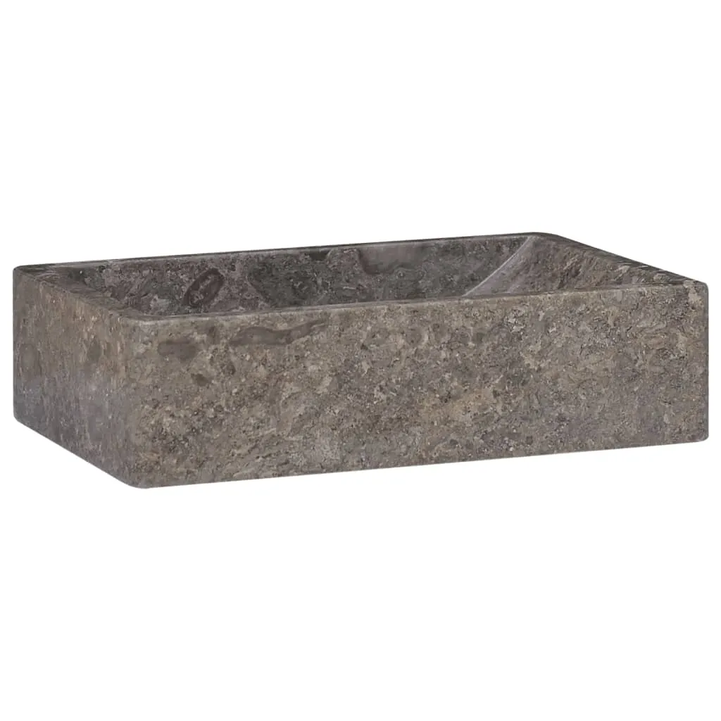 vidaXL Lavello 45x30x12 cm Marmo Lucido Grigio