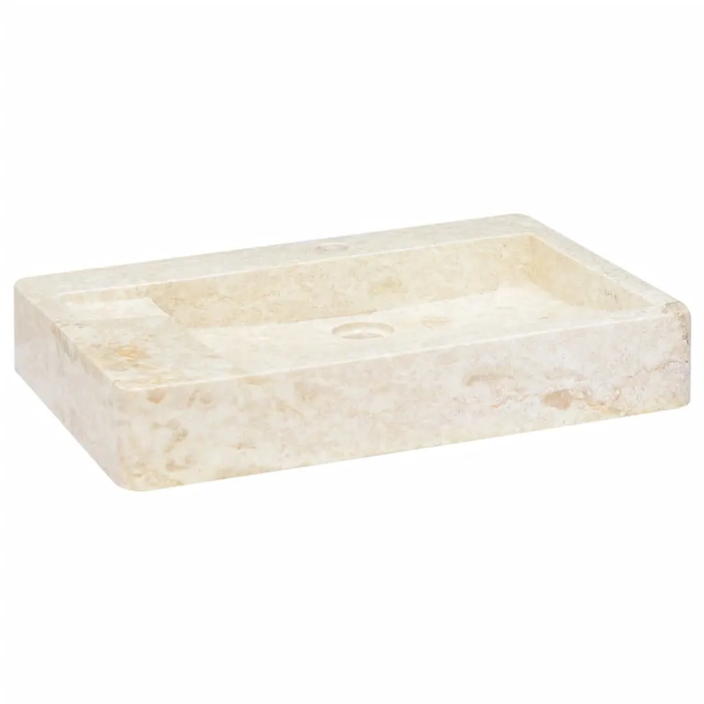 vidaXL Lavandino Crema 58x39x10 cm in Marmo