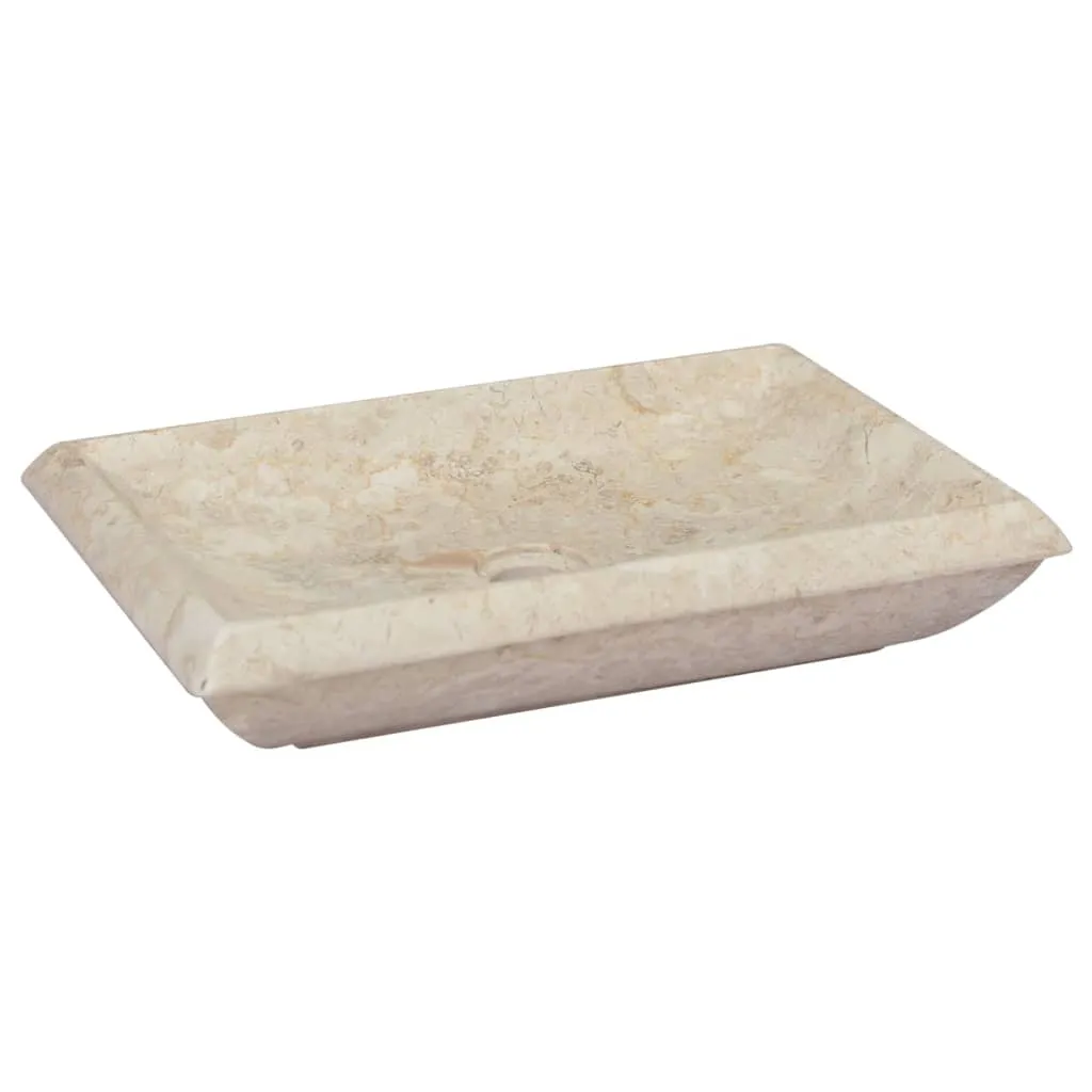 vidaXL Lavandino Crema 50x35x10 cm in Marmo