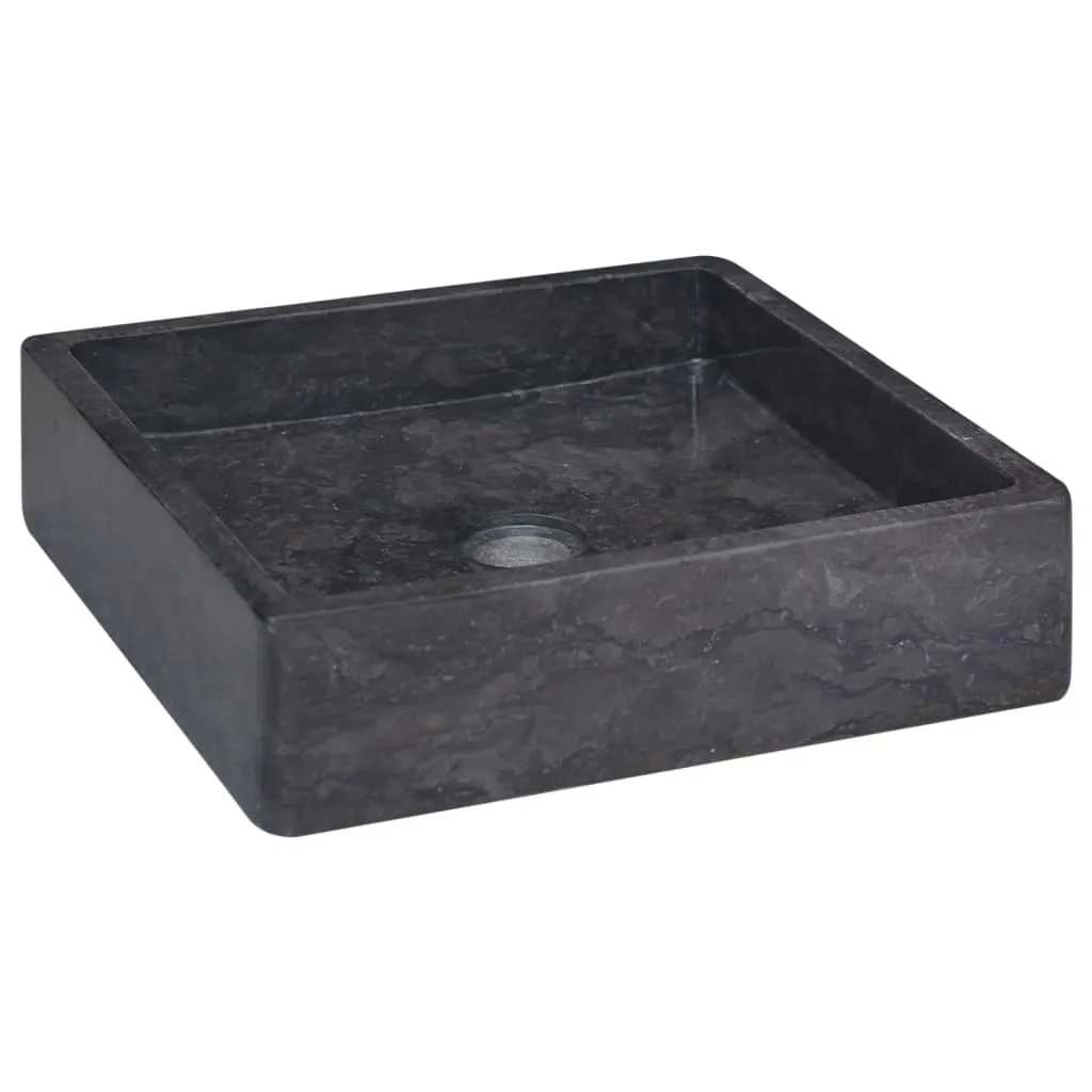 vidaXL Lavandino Nero 40x40x10 cm in Marmo