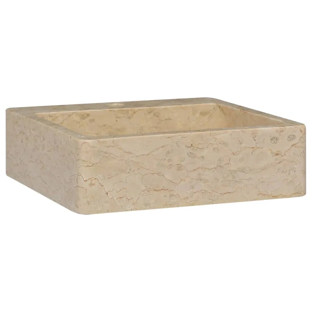 vidaXL Lavandino Crema 40x40x12 cm in Marmo