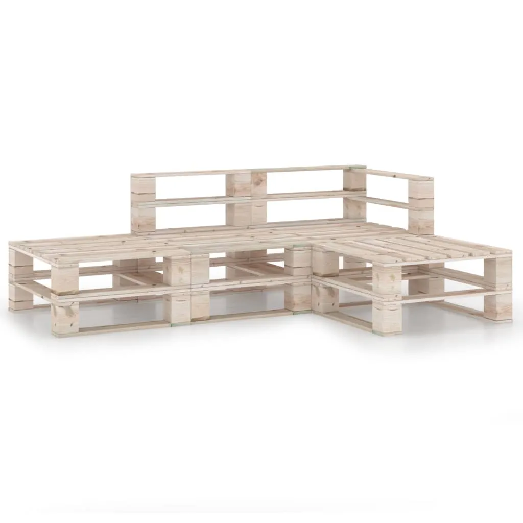 vidaXL Set Salotto Giardino in Pallet 4 pz in Legno di Pino