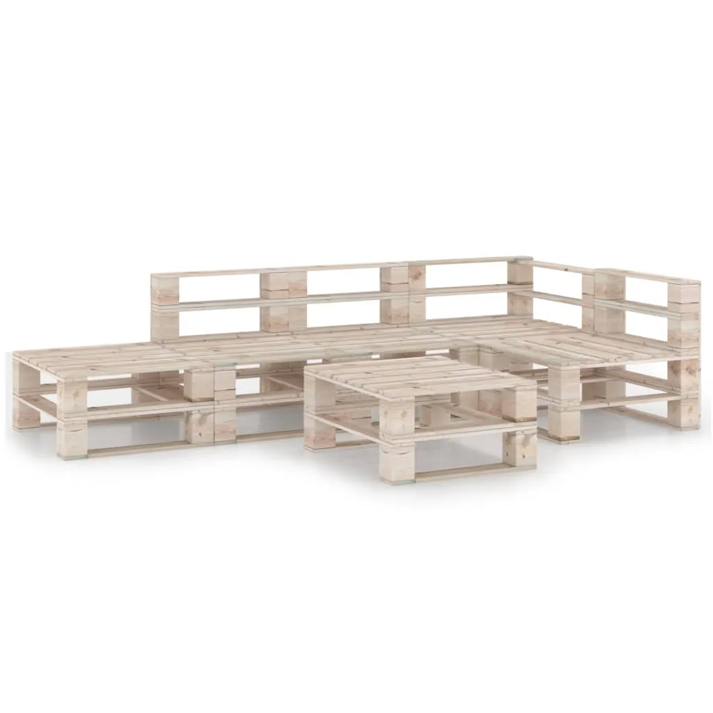 vidaXL Set Salotto Giardino in Pallet 6 pz in Legno di Pino