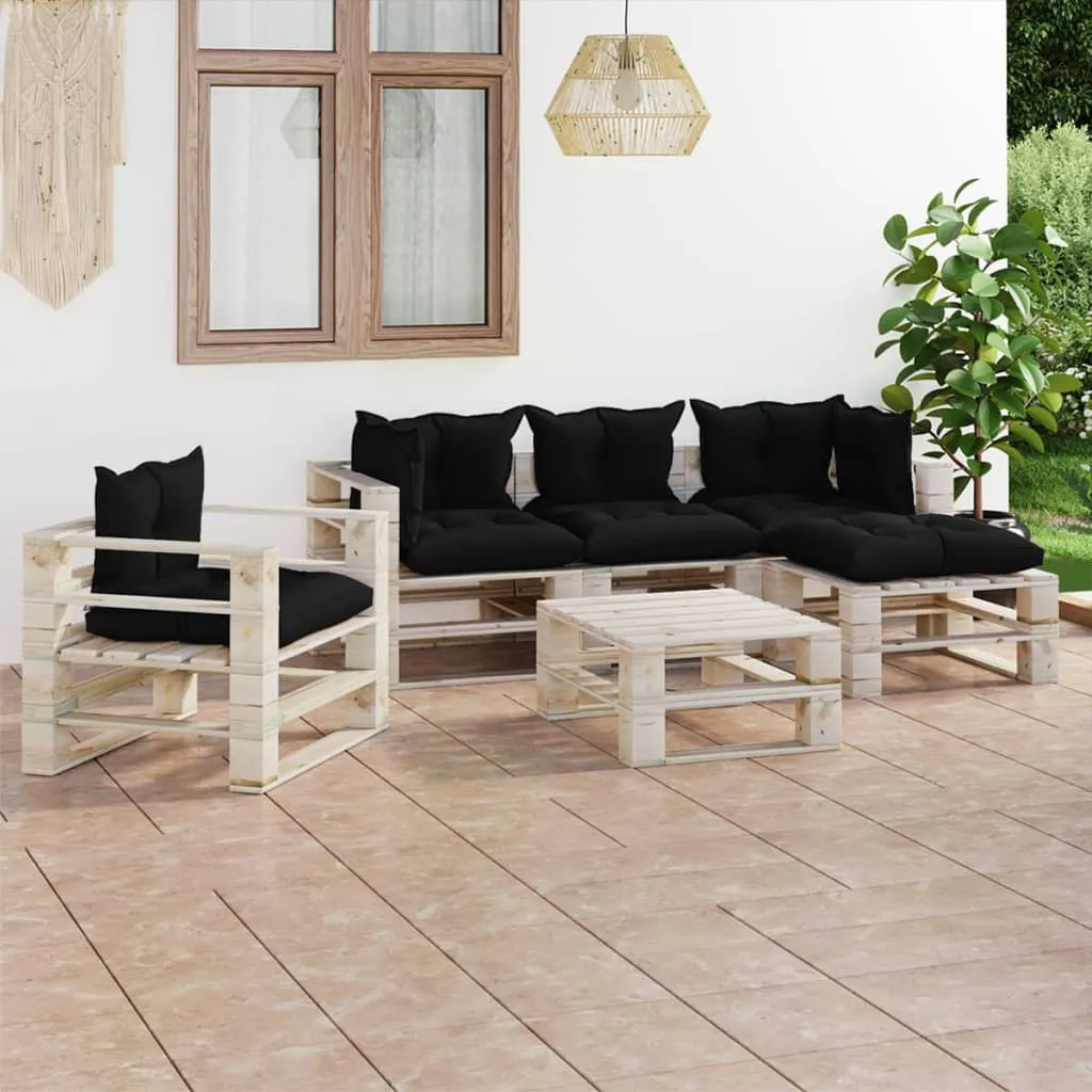 vidaXL Set Salotto Giardino su Pallet Cuscini 6 pz in Legno di Pino