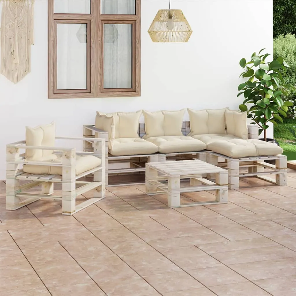 vidaXL Set Salotto Giardino su Pallet Cuscini 6 pz in Legno di Pino