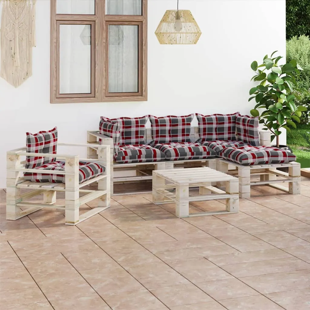 vidaXL Set Salotto Giardino su Pallet Cuscini 6 pz in Legno di Pino