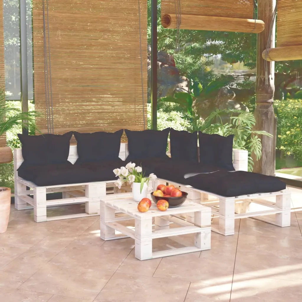 vidaXL Set Salotto Giardino su Pallet Cuscini 6 pz in Legno di Pino